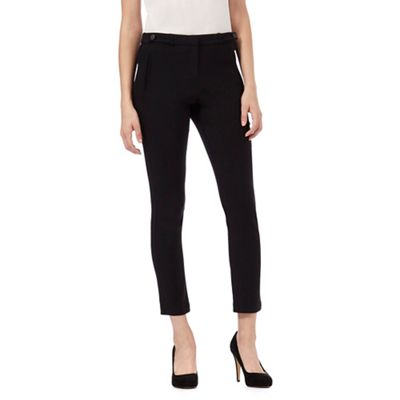 Red Herring Black textured cropped trousers